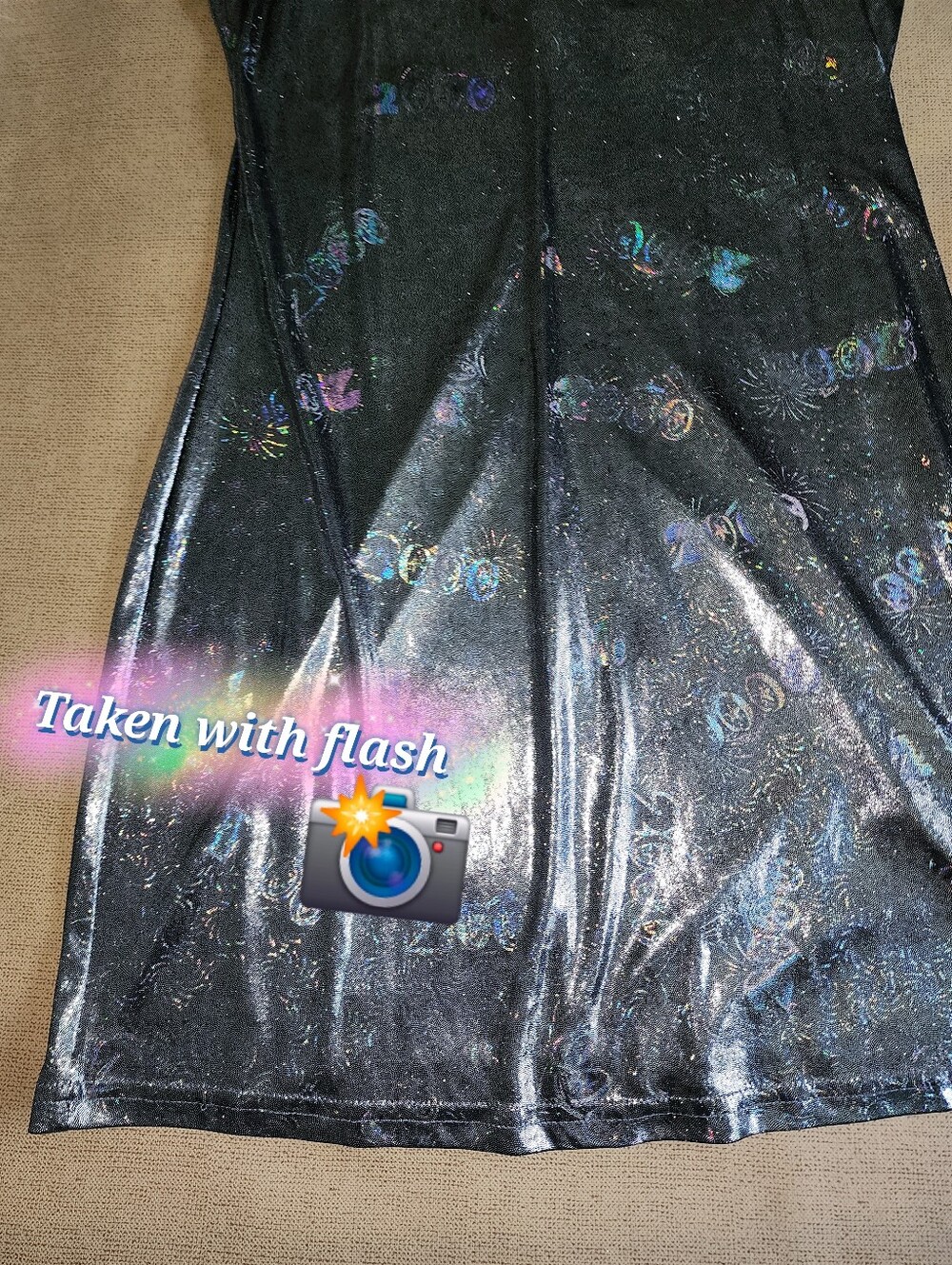 Vintage Y2K Hairspray Metallic Silver Holographic Millennium Party Slip Dress - Picture 3 of 13